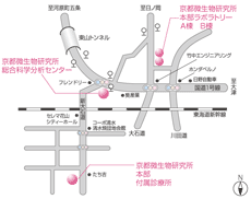 本部・総合科学分析センター・付属診療所　略図